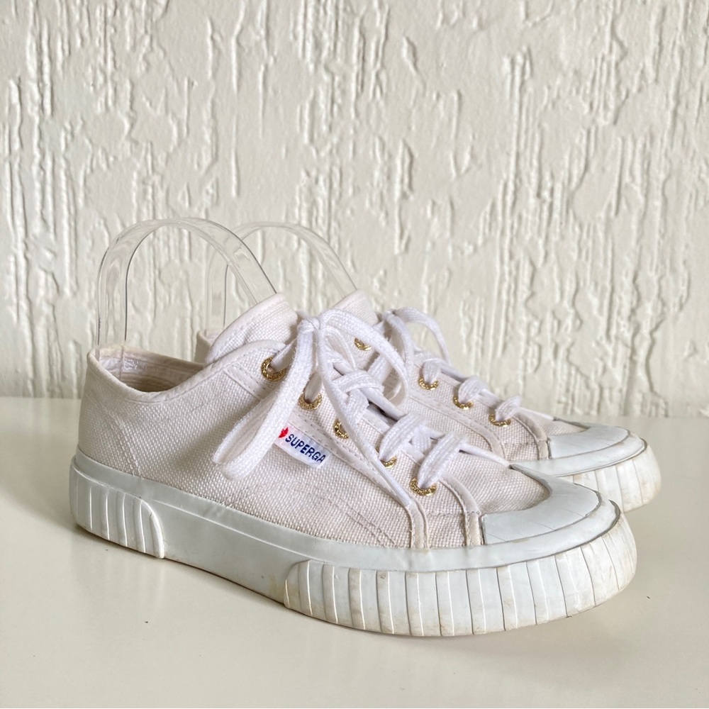 Superga White Canvas Sneakers Size 6.5